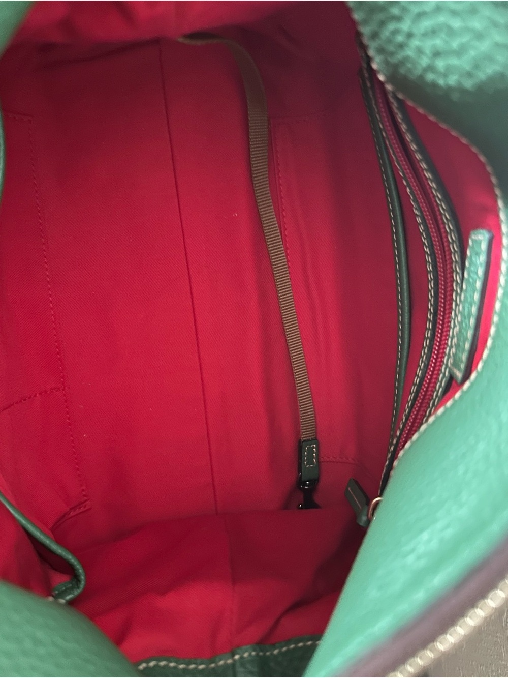 Dooney & Bourke Small Pebbled Leather Satchel - Emerlad - Picture 9 of 11